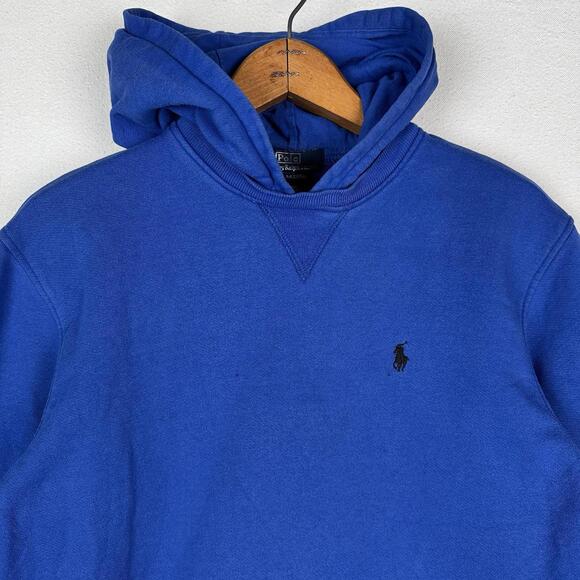 Vintage 90’s Polo Ralph Lauren Boys After‎ Hood Sweatshirt Hoodie M (12-14) Blue - Picture 4 of 9